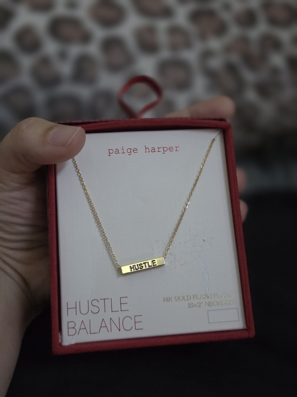 Gold 'HUSTLE' Bar Necklace